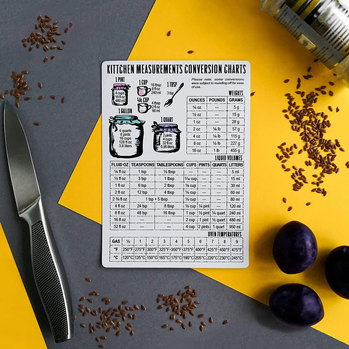 Vinyl Magnetic Measurement Conversion Chart for Kitchen, Refrigerator Magnets for Fridge, Magnetic Conversion Table for Home Kitchens, Perfect Cookbook Accessory