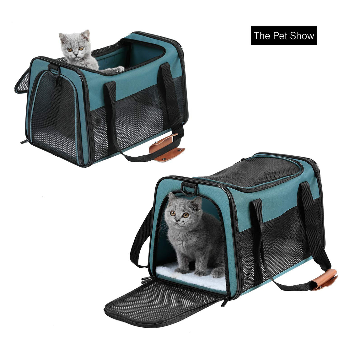 Cat Carrier - Portable Foldable Dog Pet Carrier, Soft-Sided Pet Bag up to 15 Lbs, Airline Approved Travel Puppy Carrier
