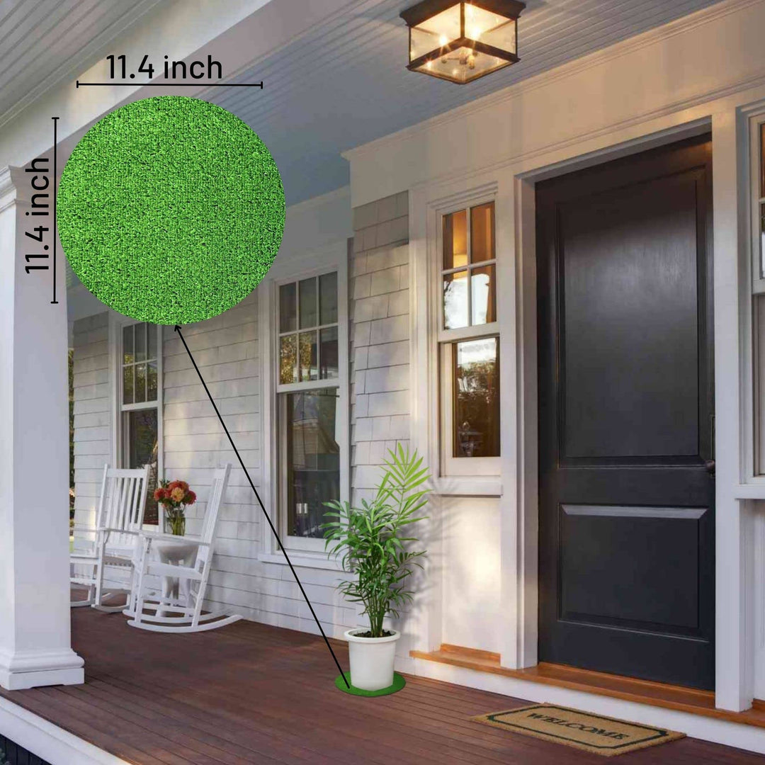 2 Packs 11.4 Inch Plant Coaster Turf Mat Round Flower Pad for Gardening, Lawn, Porch, Indoor and Outdoor Pots
