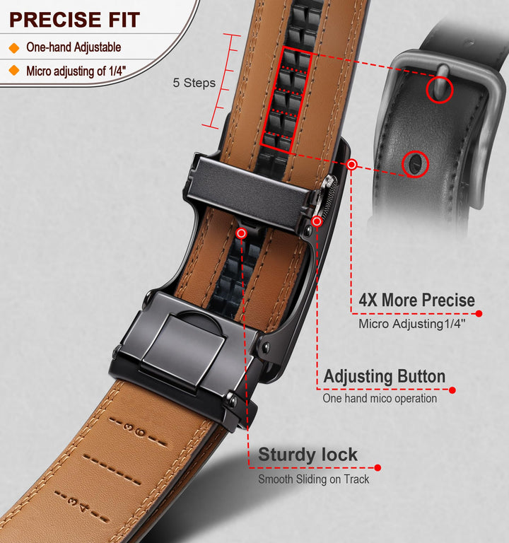 BULLIANT Men&#39;s Belt, Slide Ratchet Belt For Gif