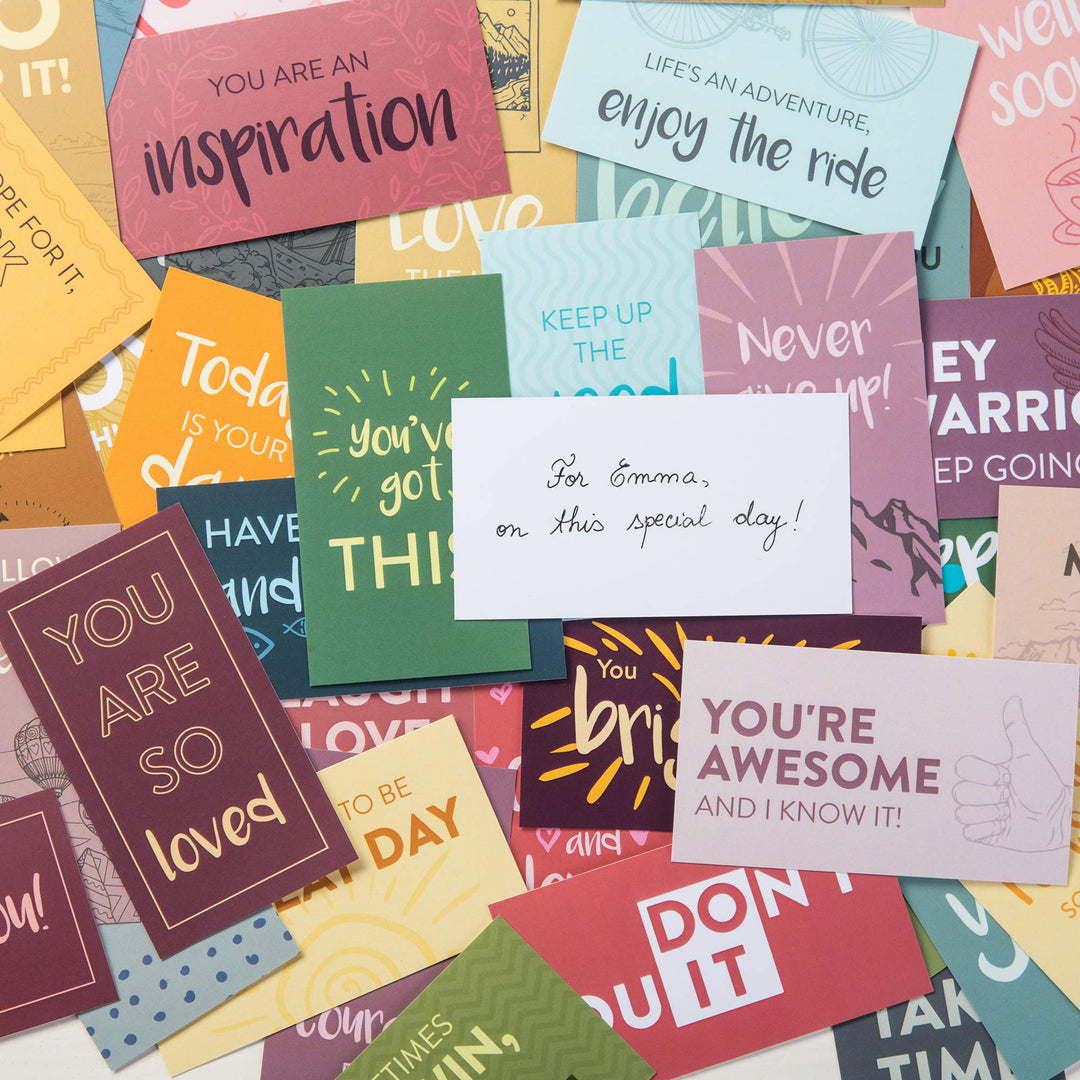 60 Pack Assorted Motivational Cards - Inspirational and Kindness Mini Note Cards, Gratitude Encouragement Card Set with 60 Unique Motivational Quotes Business Card Size (Assorted)
