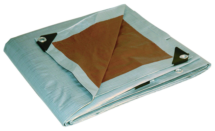 12' x 16' Heavy Duty Silver/Brown Reversible Full Size 10-mil Poly Tarp item #212167