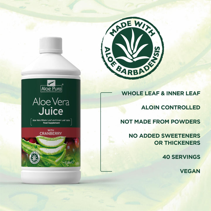 Aloe Vera Juice Max Strength Cranberry 1ltr