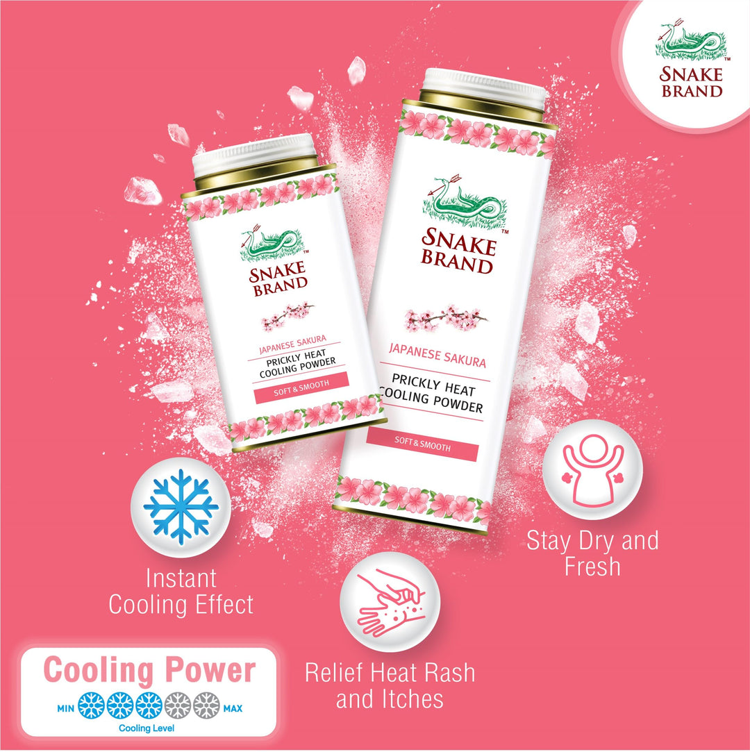 Snake Brand Prickly Heat Cooling Talcum Powder Japanese