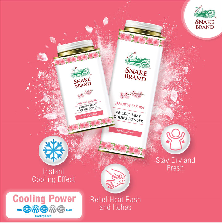 Snake Brand Prickly Heat Cooling Talcum Powder Japanese