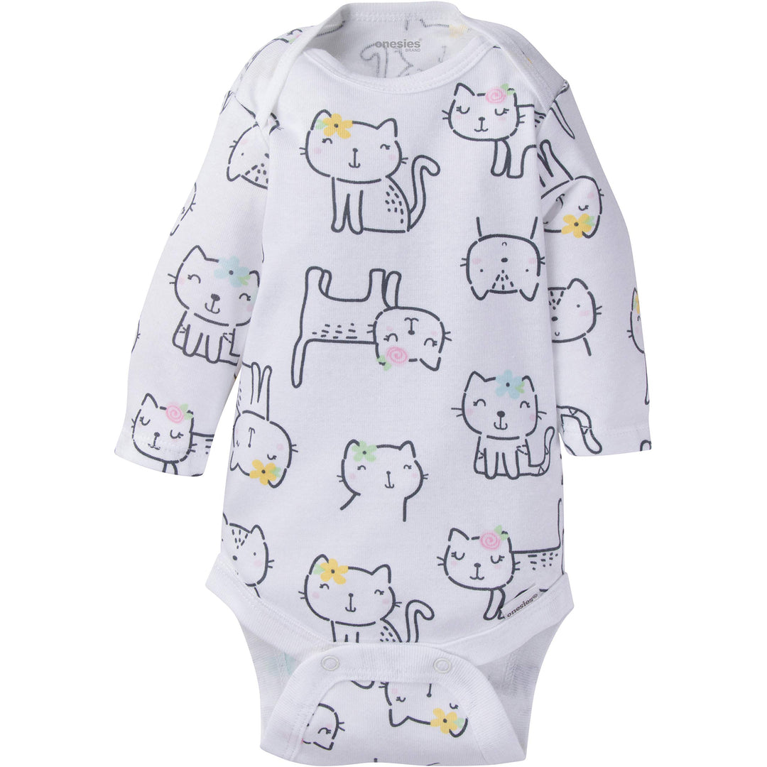 Unisex Baby6-Pack Long Sleeve Bodysuitscats0-3 Months
