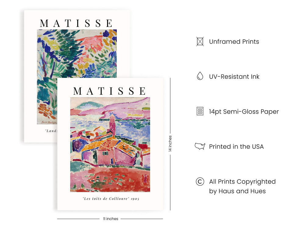 Aesthetic Posters, Matisse Poster - Set of 6 Matisse Wall Art, Wall Posters Aesthetic, Matisse Prints, Art Exhibition Poster, Mattise Art, Summer Matisse Art Print (11 x 14, UNFRAMED)