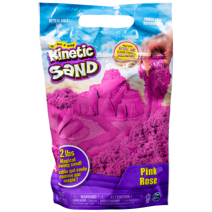 , 2lb Pink Play Sand in Resealable Bag, Moldable Sensory Toys, Christmas Gifts for Kids Ages 3+