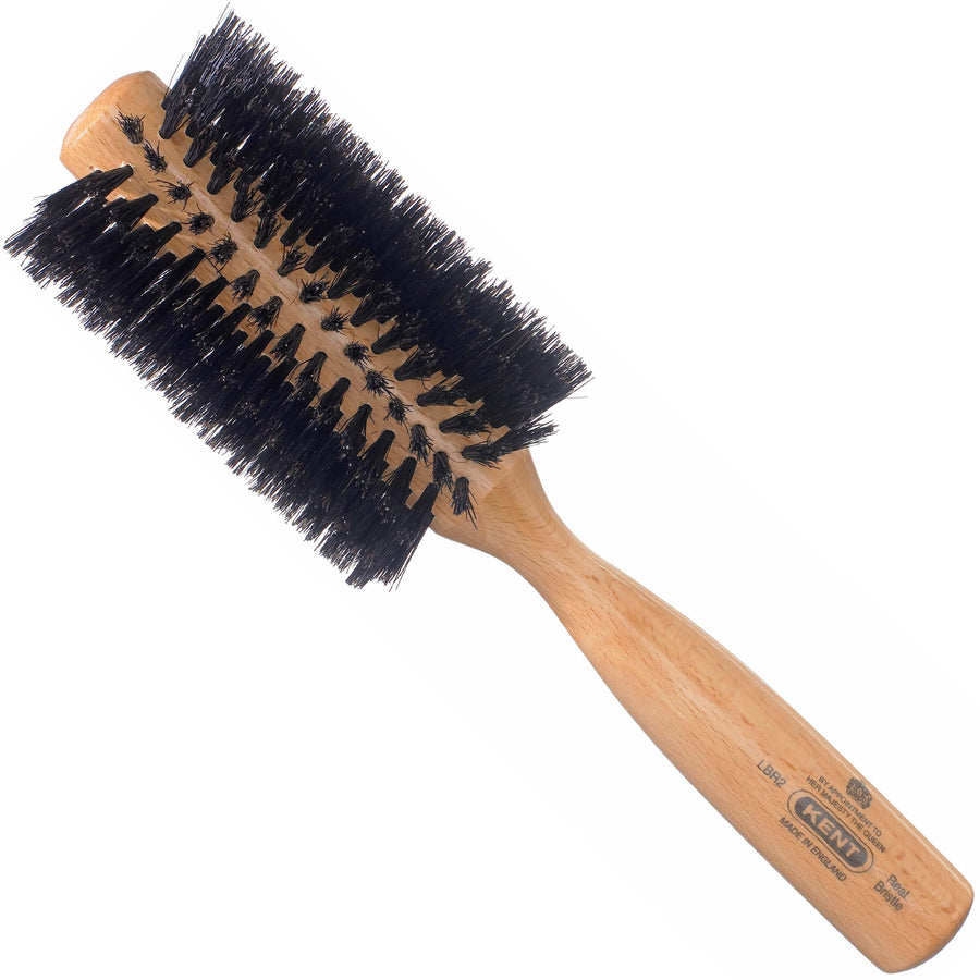 Kent LBR2 Finest Hair Brushes for Women Blow Dry Brush Made of Beechwood - Spiral Radial Boar Bristle Hairbrush for Short or Shaped Hair - Royal Salon Style Straightening Pure Wood Brush from Kent