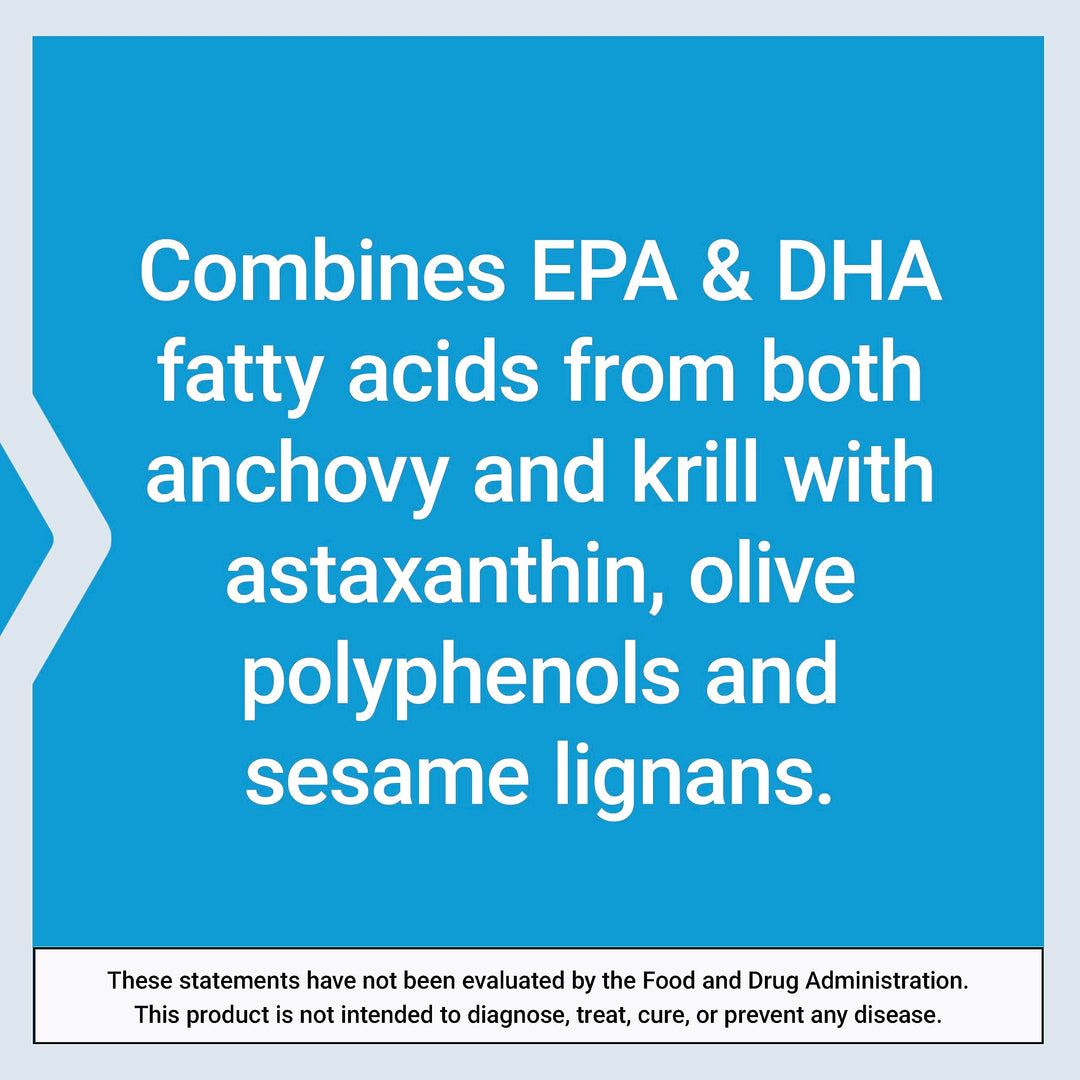 Super Omega-3 (Fish Oil) Plus EPA/DHA With Sesame Lignans, Olive Extract, Krill and Astaxanthin (Packaging May Vary), Lemon, 120 Count