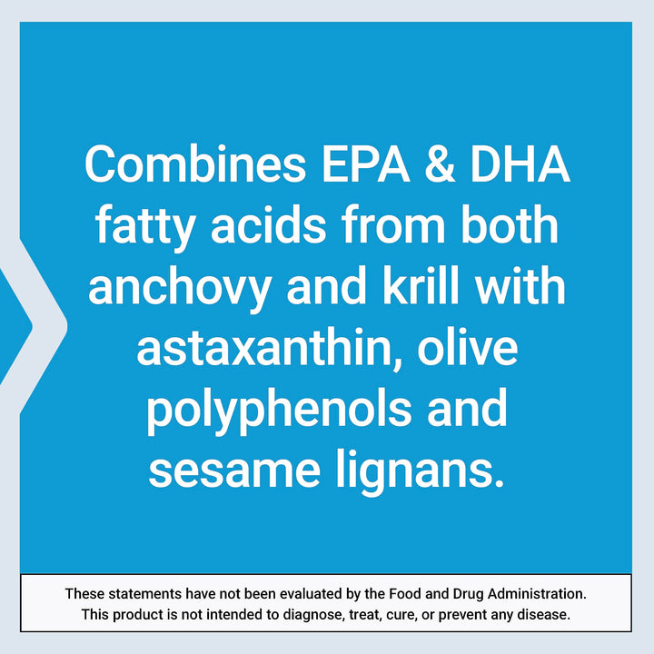 Super Omega-3 (Fish Oil) Plus EPA/DHA With Sesame Lignans, Olive Extract, Krill and Astaxanthin (Packaging May Vary), Lemon, 120 Count