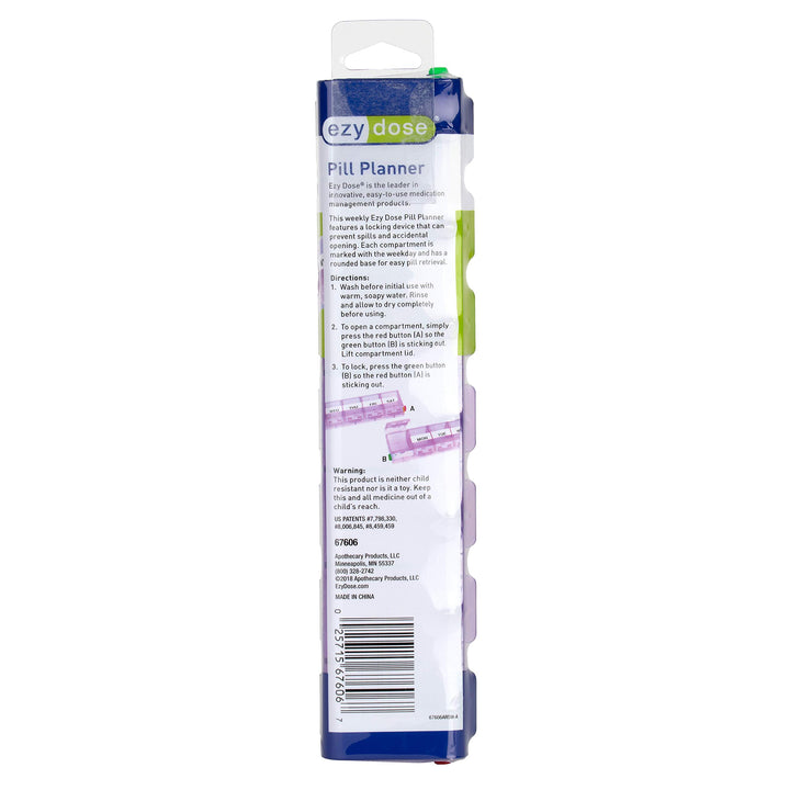 Apothecary Products Premium Locking 7-Day Pill Reminder X-Large 0.02 Pound