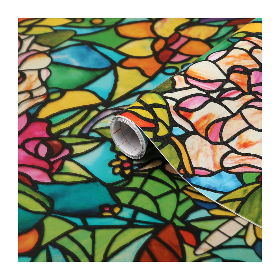 346-0647 Self-Adhesive Privacy Glass Window Film, Spring Chapel/Tulia, 17 x 78 Roll