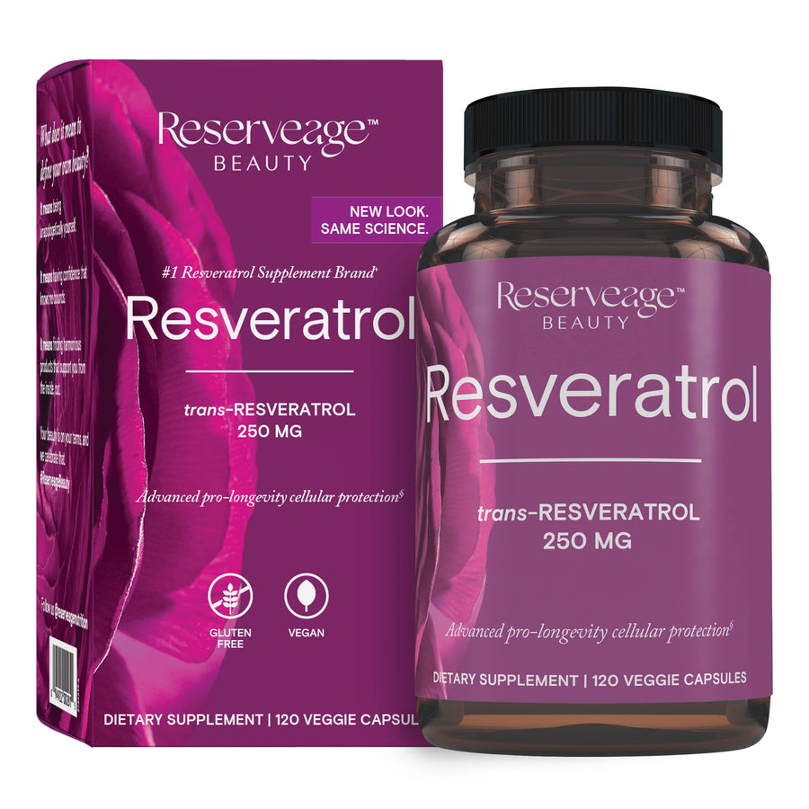 Beauty Resveratrol 250 mg - Best Trans-Resveratrol - Vegan Antioxidant Supplement for Cellular & Heart Health - Aids Healthy Aging & Immune Health - 120 Vegetable Capsules