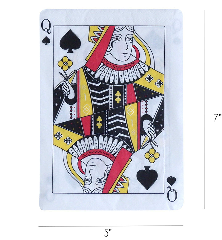 Casino Party Napkins - 50 Pack Queen of Spades Playing Card Shaped Disposable Paper Party Napkins 5x7 for Casino Night Poker Game Party Supplies Tableware Decoration