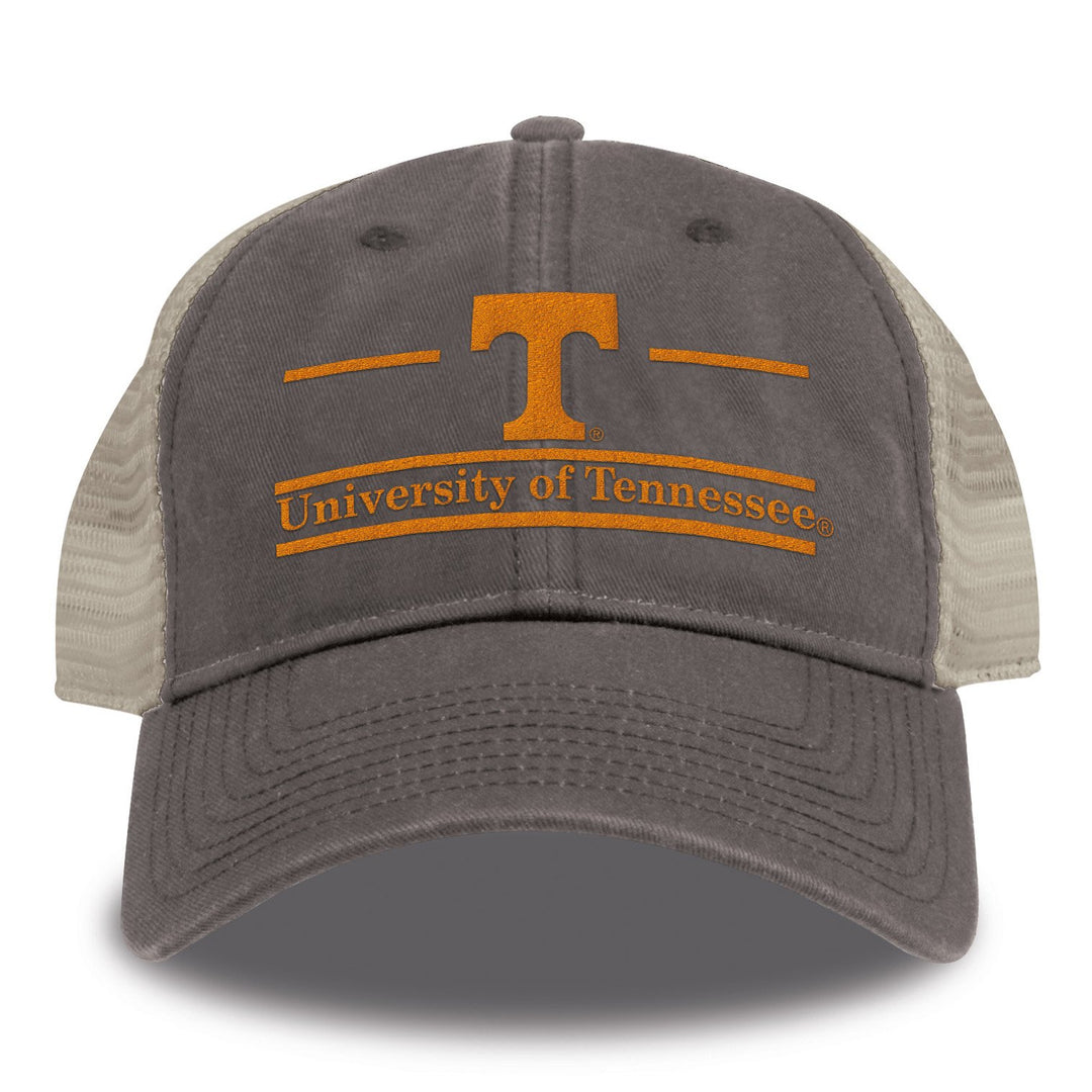 One Size Fits Most Split Bar Design Trucker Mesh Hat, Charcoal, Adjustable