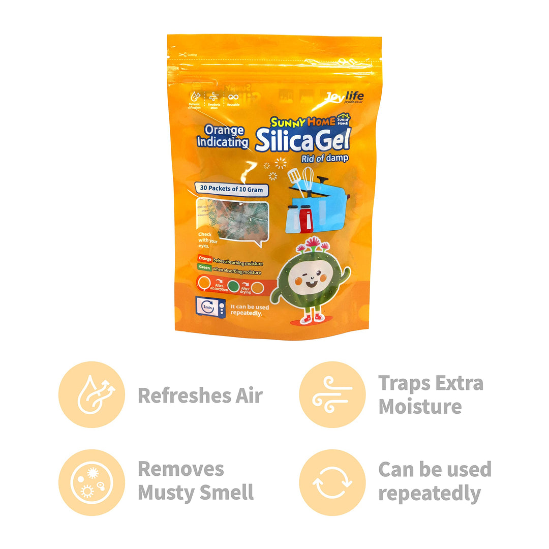 Sunny Home 1 Gram (200 Packs) Safe Orange Indicating (Orange to Dark Green) - Orange Only/No Mixed/Rechargeable Silica Gel Packets Dehumidifier/Desiccant Packets/Moisture Absorber