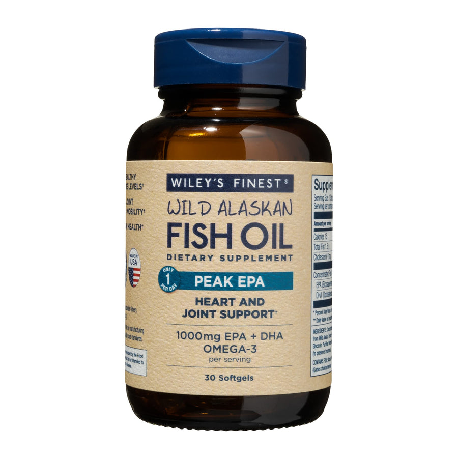 Wild Alaskan Fish Oil Peak EPA - Triple Strength Peak EPA & DHA Supplement - 1000mg Fish Oil - Omega-3s for Joint Health Support - 30 Softgels (30 Servings)