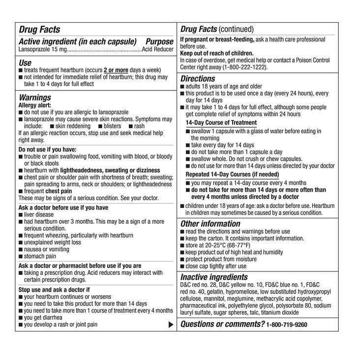 GoodSense Acid Reducer, Lansoprazole Delayed Release Ca
