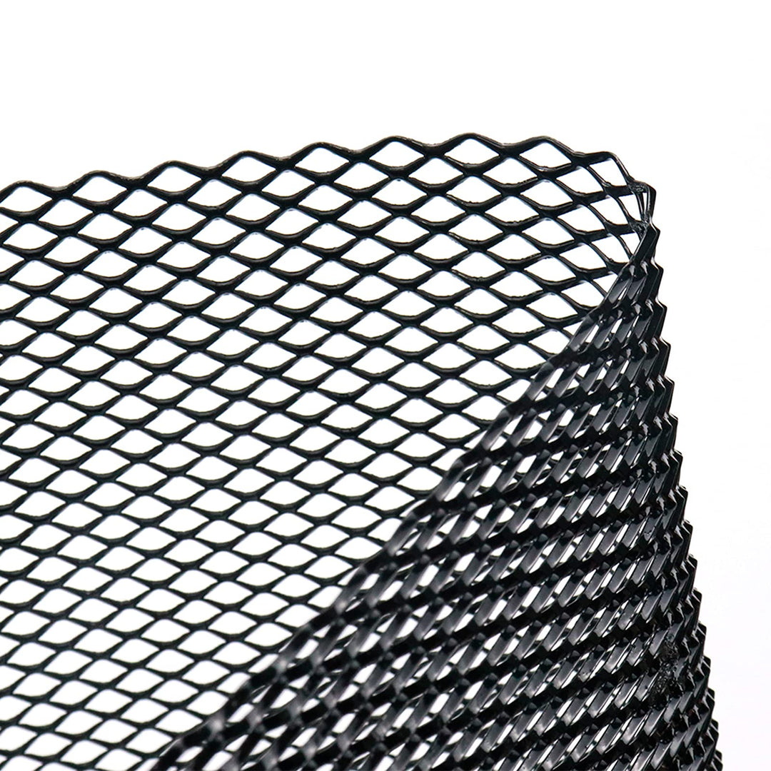 40 x 13 inch Car Grill Mesh Sheet, Black Painted Aluminum Alloy Multifunctional Grille Mesh Roll, 4 x 8 mm Rhombic-Shape Grids