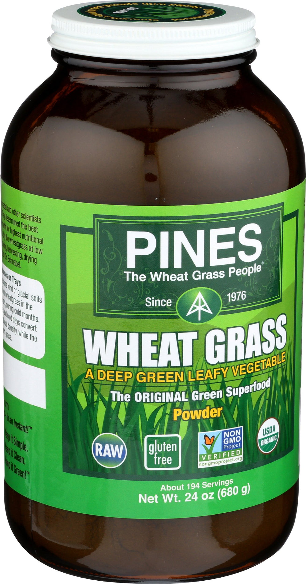 Pines Organic Wheat Grass Powder, 24 Ounce