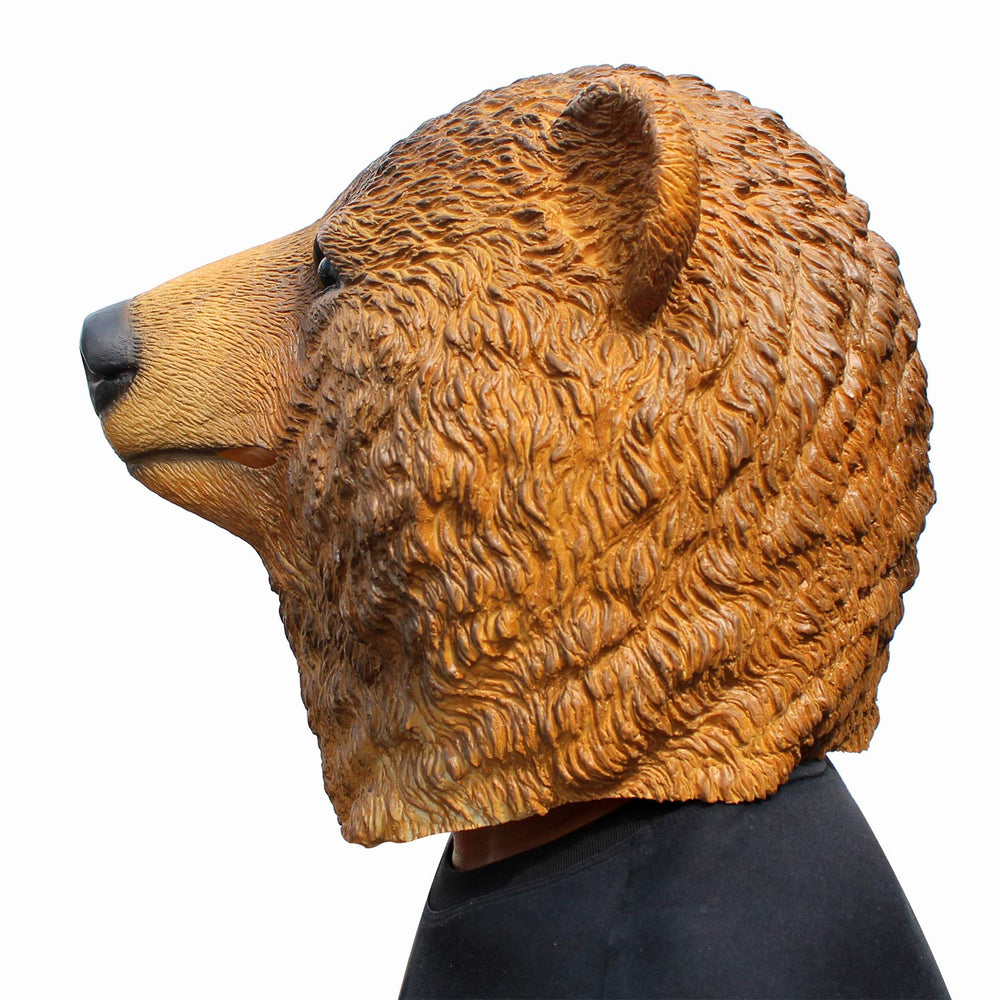 Deluxe Halloween Costume Party Latex Animal Head Mask Brown Bear