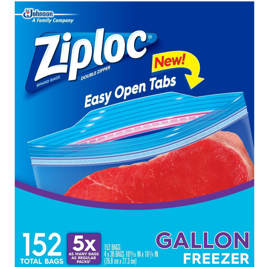 Double Zipper Freezer Gallon Bags, Total: 152 Count (Pack of 1)