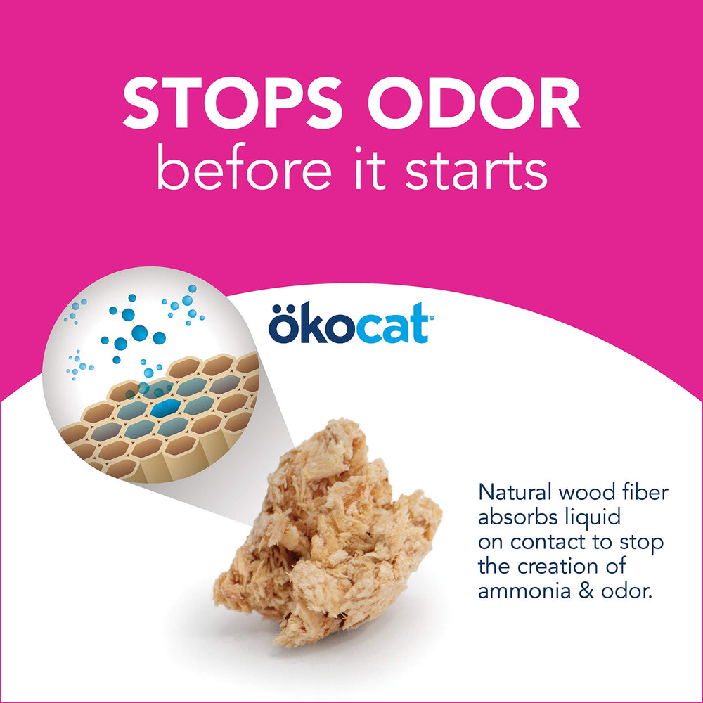 ökocat Super Soft Wood Clumping Cat Litter, Unscented,11.2 pounds - Natural Ingredients, Stops Odor, Clumps Solid, 99% Dust Free, Great for All Cats, Sensitive Paws, Kittens