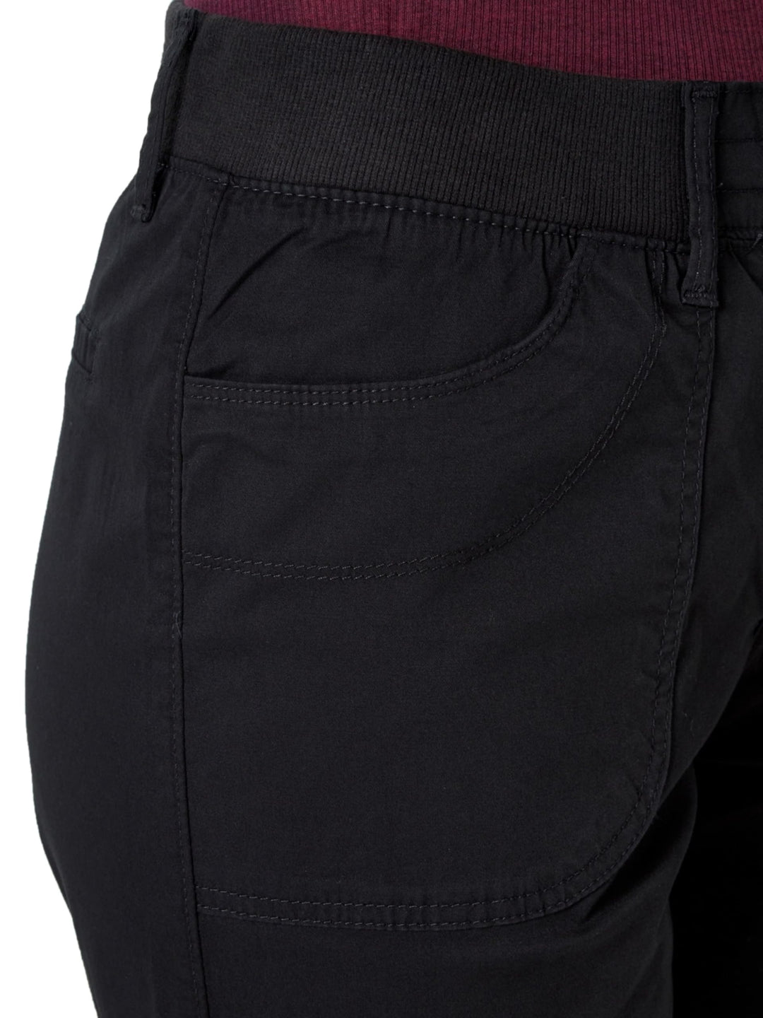 Women&#39;s Relaxed Fit Austyn Knit Waist Cargo Capri Pant, Black, 14