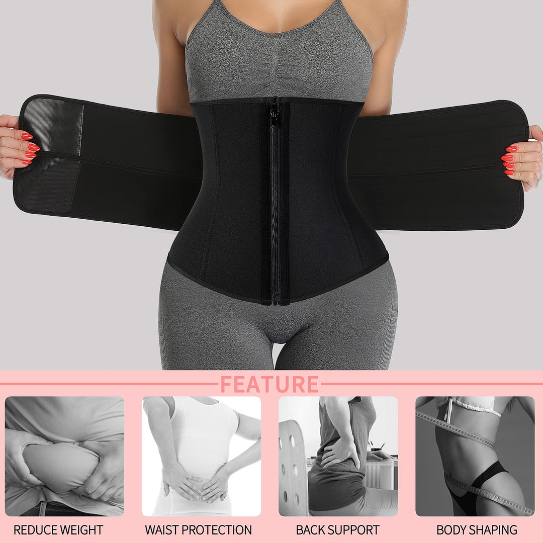 KIWI RATA Neoprene Sauna Waist Trainer Corset Sweat Bel