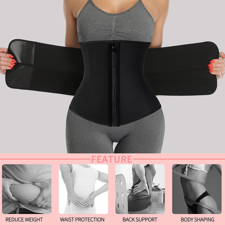 KIWI RATA Neoprene Sauna Waist Trainer Corset Sweat Bel