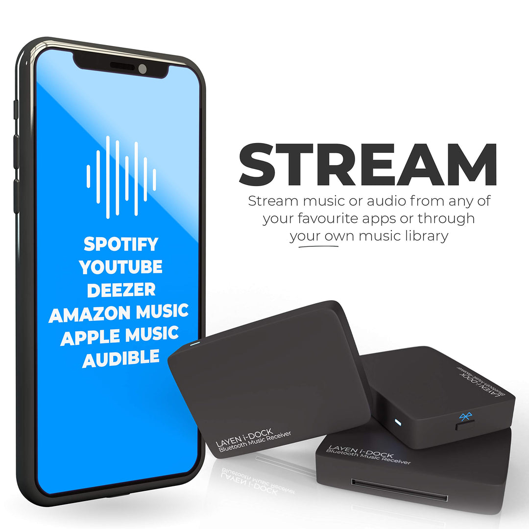 i-Dock - Premium 30 Pin Bluetooth Adapter | Qualcomm CSR Chipset | aptX = Superior Wireless Audio | Multi-Pair | for Bose SoundDock &amp; Other iPod iPhone Docking Stations (Not for Cars)