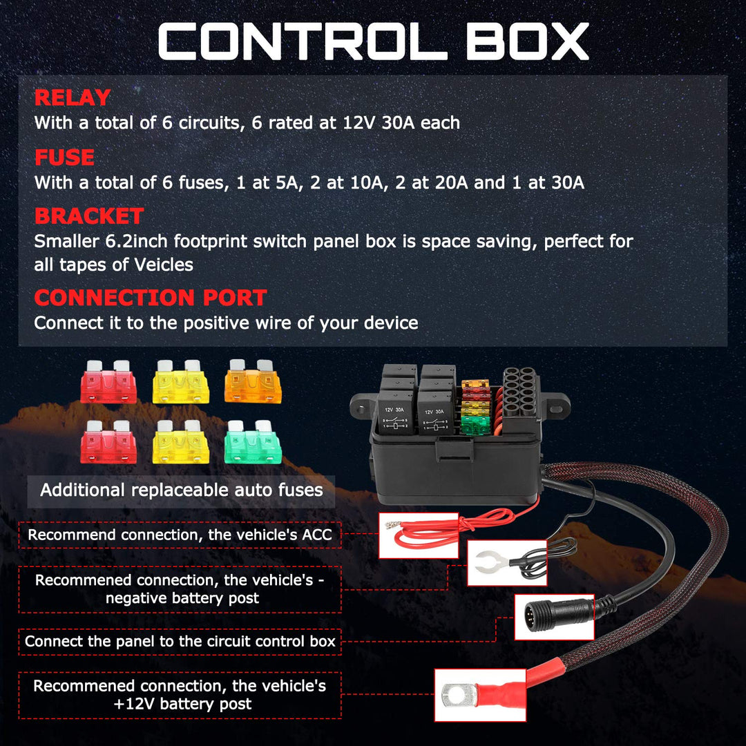 OFFROADTOWN 6 Gang Switch Panel Universal Electronic Re