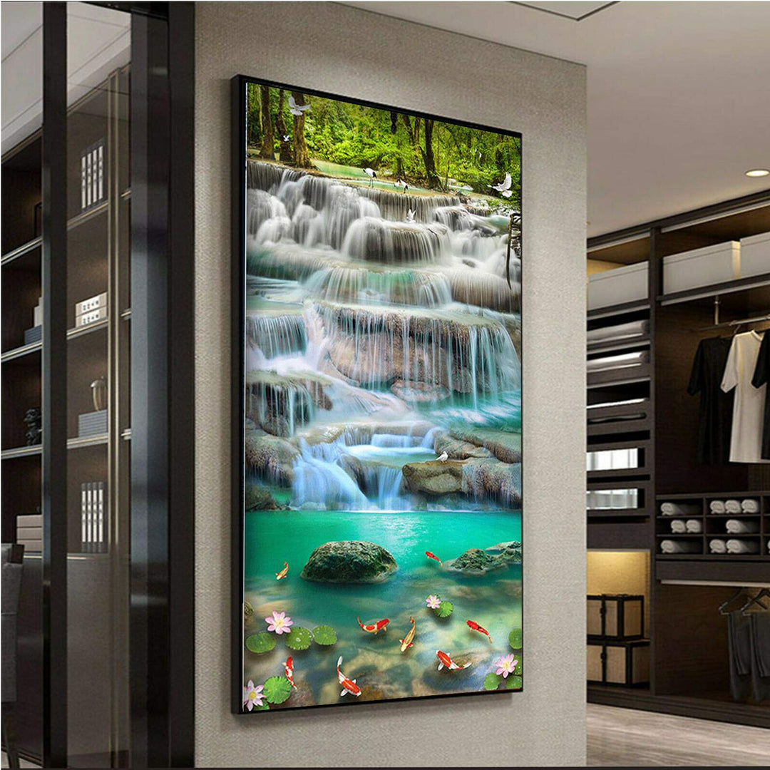 Diamond Painting Kits for Adults, DIY Large 5D Diamond Painting Waterfall (31.5 x 15.7 inch) Paint by Number with Gem Art Drill Diamond Painting Kits for Kids for Home Wall Decor