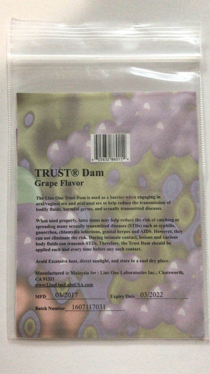 Trustex Latex Dams Dental Dams Grape Flavor 12 count