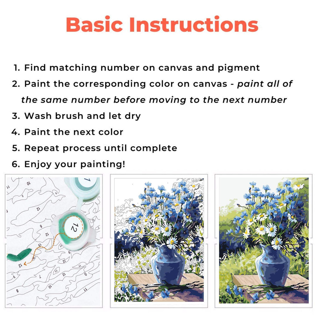 DIY Acrylic Painting Kit, Paint by Numbers on Canvas - Number Painting &amp; Flower for Kids Ages 8-12 Hobbies for Women, Adults Beginner
