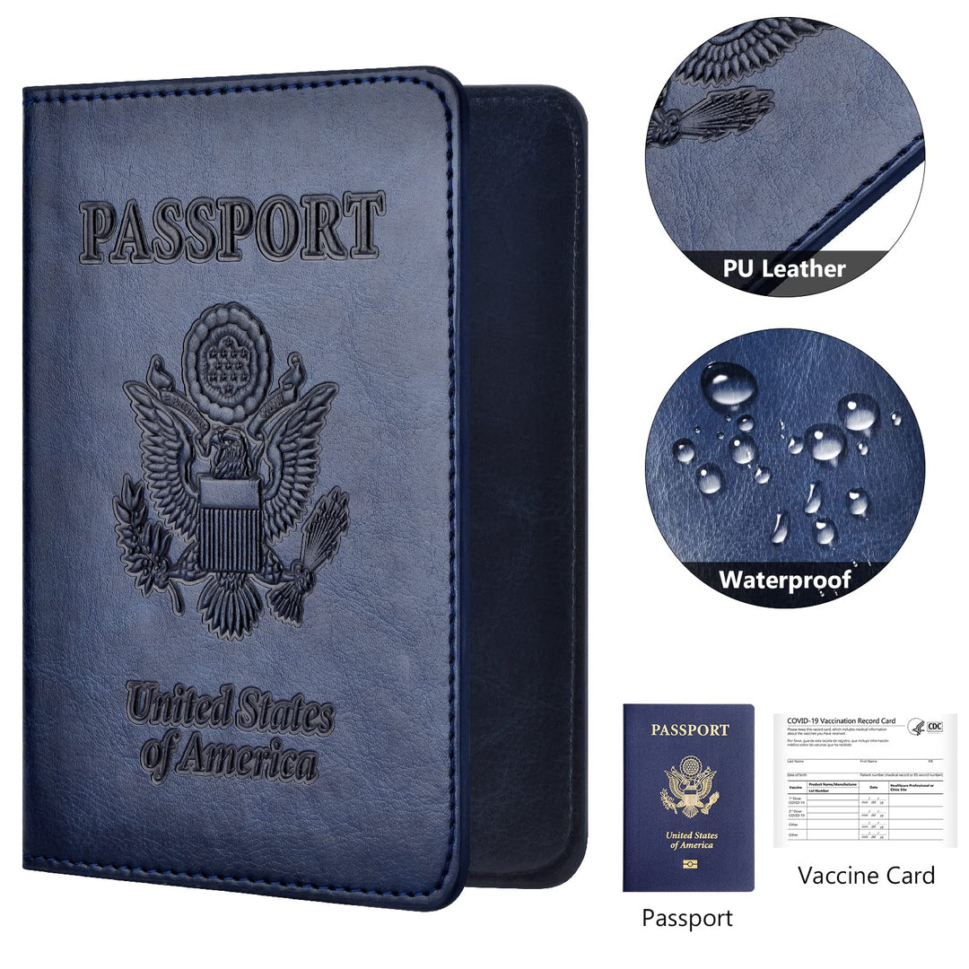 2Pack Passport Holder Wallet Cover Case, Travel Essentials for Women and Men