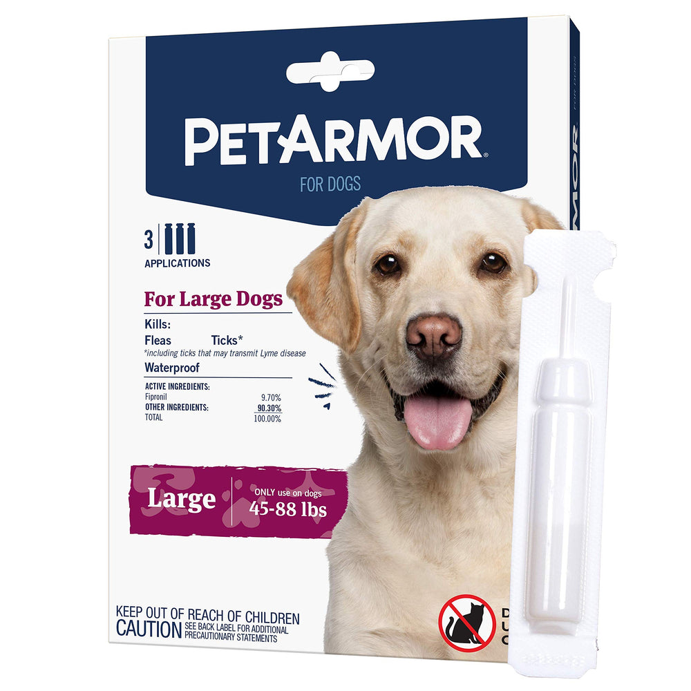 for Dogs, Flea and Tick Treatment for Large Dogs (45-88 Pounds), Includes 3 Month Supply of Topical Flea Treatments