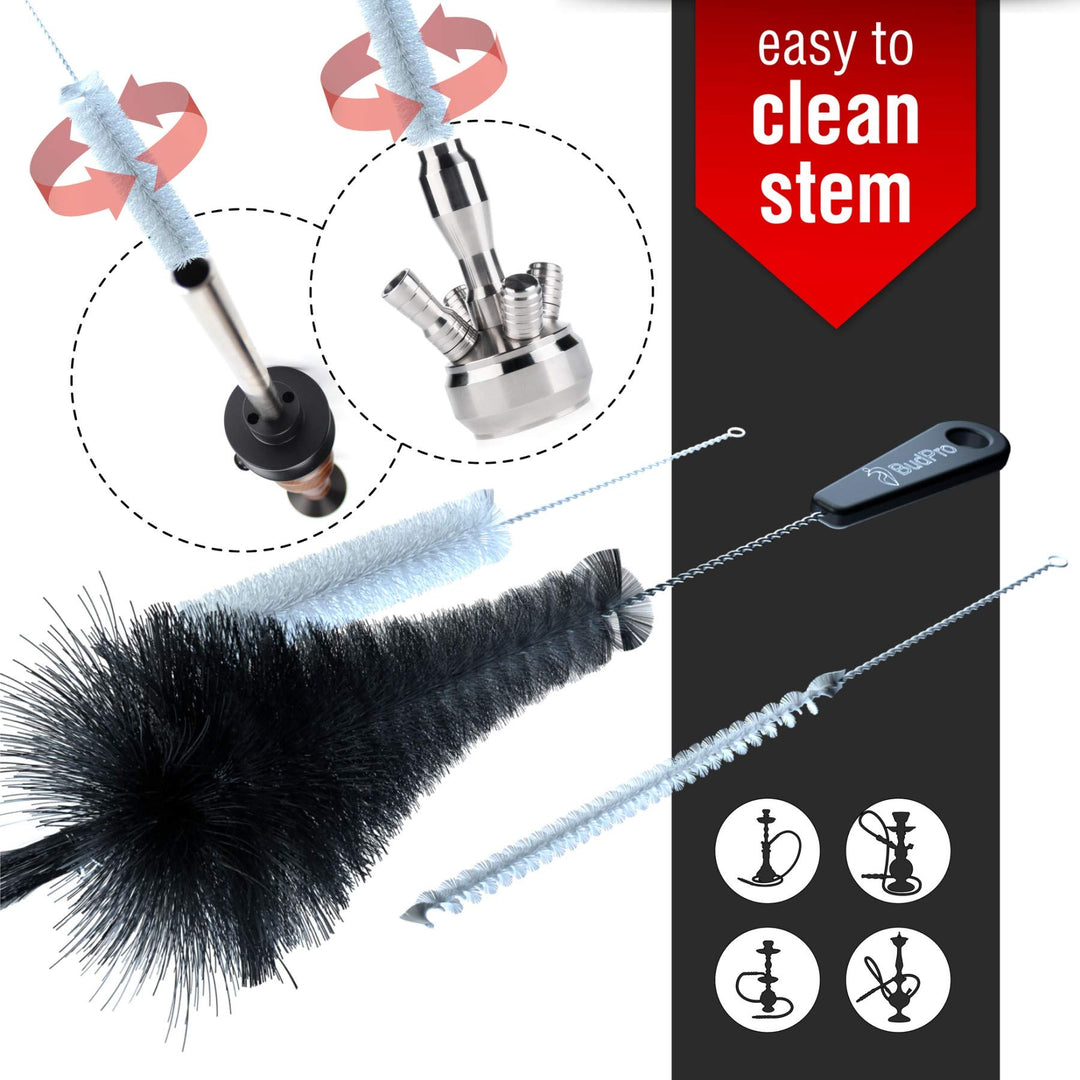 BudPro Hookah Brush Set Cleaning kit for Cleaning vases