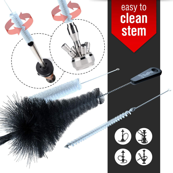 BudPro Hookah Brush Set Cleaning kit for Cleaning vases