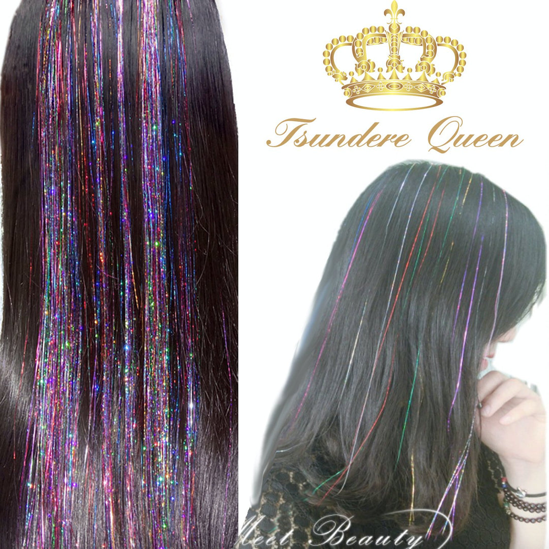 40&#39; Hair Tinsel 210 Strands 10 Color ï¼Ë†Sparking Gold, Green, Hot Pink, Rainbow, Champagne Gold, Crimson, Sky Blue, Sapphire Blue, Silver, Violet)