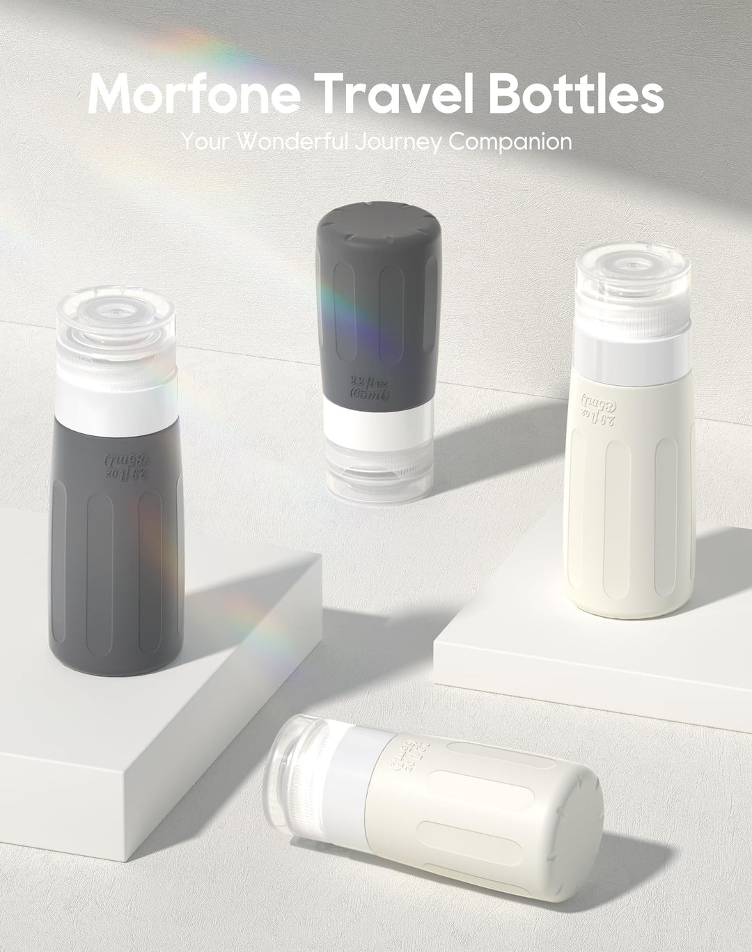 16 Pack Silicone Travel Bottles Set for Toiletries TSA Approved Travel Containers Leakproof Squeezable Refillable Accessories 2oz 3oz for Shampoo Conditioner Lotion Liquids (BPA Free)