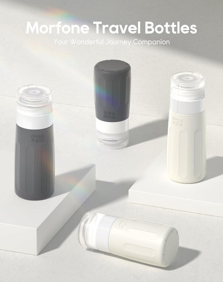 16 Pack Silicone Travel Bottles Set for Toiletries TSA Approved Travel Containers Leakproof Squeezable Refillable Accessories 2oz 3oz for Shampoo Conditioner Lotion Liquids (BPA Free)