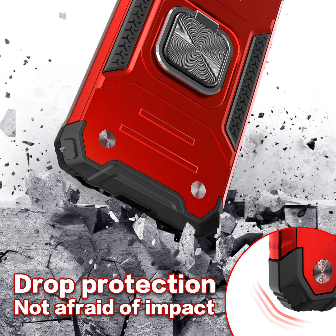 for Galaxy A50 Case with Screen Protector,for Galaxy A30S Cover,Shockproof Drop Test Case with Car Mount Kickstand Lightweight Protective Cover for Galaxy A50/A30S/A50S,Red