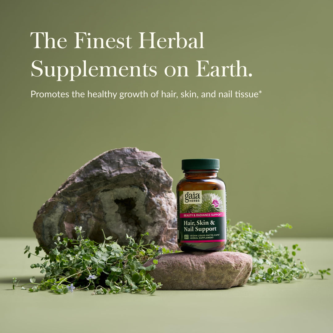 Hair, Skin &amp; Nail Support - Helps Promote Healthy Skin, Hair Growth &amp; Nail Growth - with Horsetail, Alfalfa, Burdock, Gotu Kola &amp; Nettle - 60 Vegan Liquid Phyto-Capsules (15-Day Supply)