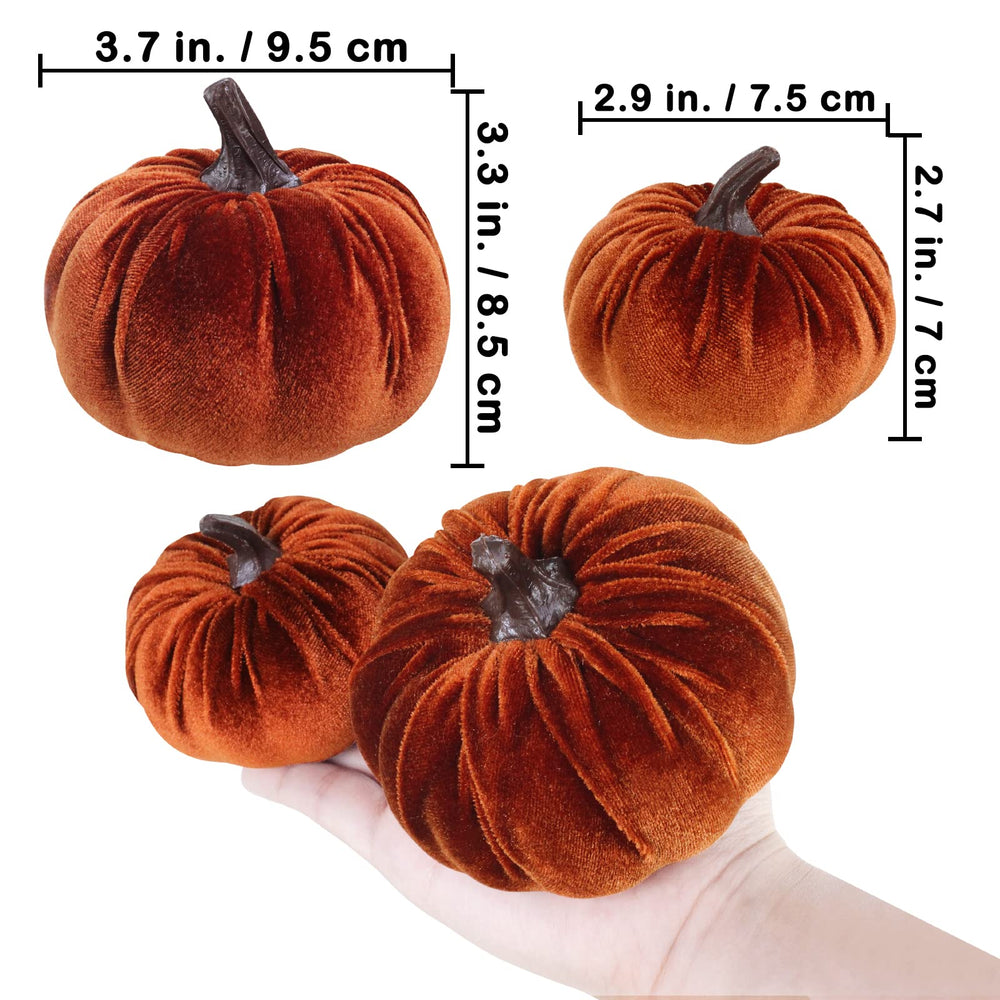 16 Pcs Assorted Small Faux Rustic Harvest Velvet Pumpkins Decorative Rust Orange Gold Olive Gray Fabric Pumpkins Foam Pumpkins Farmhouse Fall Thanksgiving Halloween Table Centerpiece Decor