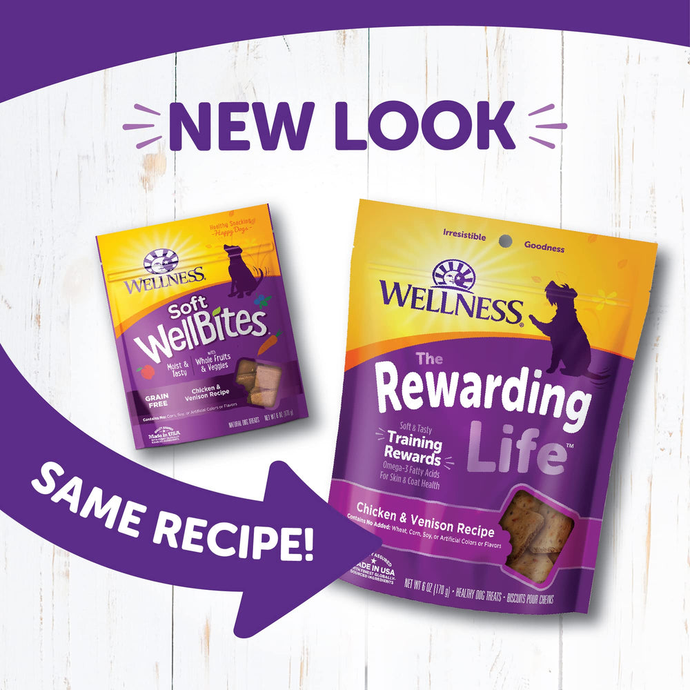 Rewarding Life Dog Treats, Natural, Training Treat, Grain Free, Soft Chicken & Venison (6 Ounce bag)