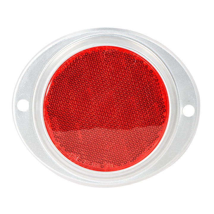 80816 Red 3â€ Round Reflector with Aluminum Base for Trucks, Towing, Trailers, RVs and Buses, 1 Pack