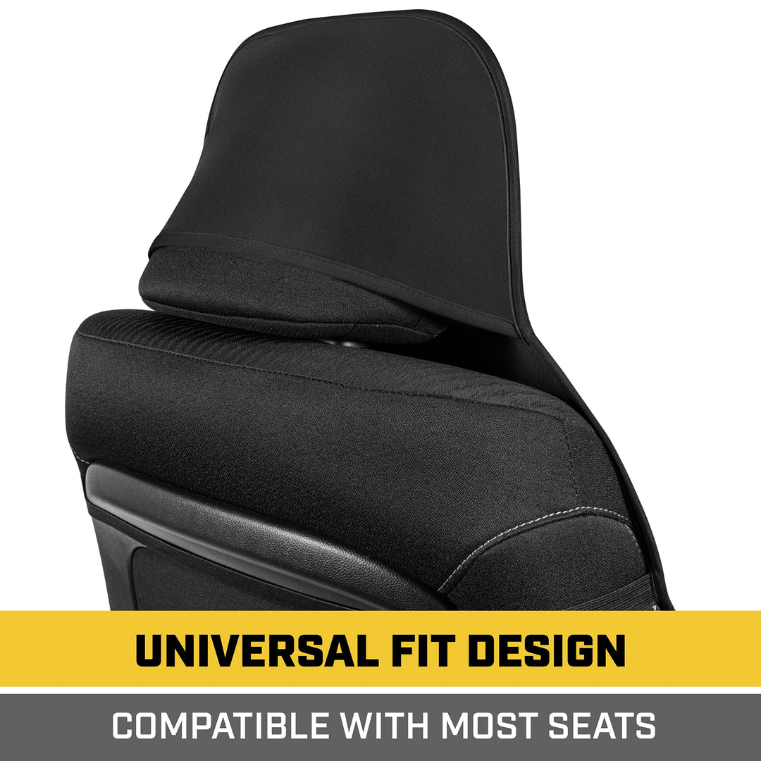 Caterpillar Waterproof Cover for Front Seats, 1 Piece with Black Trim – Durable Neoprene Seat Cover for Cars, Fits 95% of Cars Trucks SUV, Ideal Seat Protector for Leather Seats