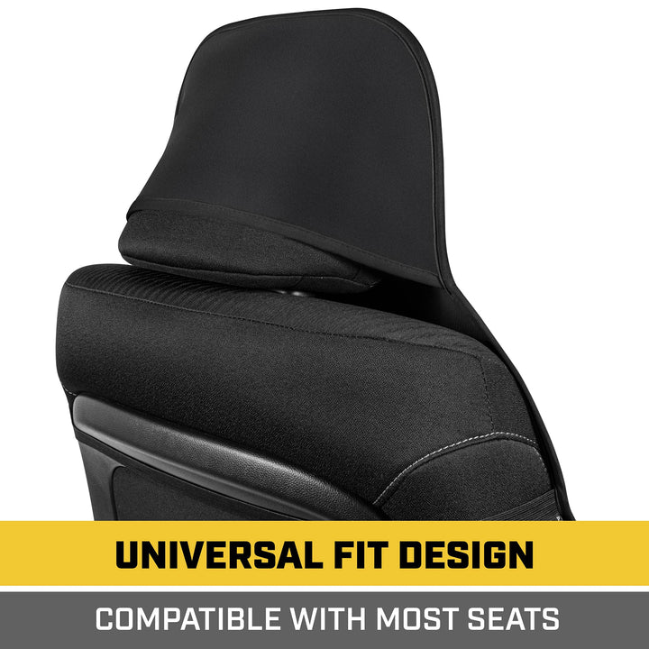 Caterpillar Waterproof Cover for Front Seats, 1 Piece with Black Trim – Durable Neoprene Seat Cover for Cars, Fits 95% of Cars Trucks SUV, Ideal Seat Protector for Leather Seats